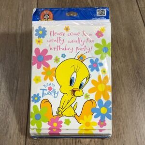 Vtg Looney Tunes Birthday‎ Invitations Tweety Bird Hallmark 8 Cards Celebwation
